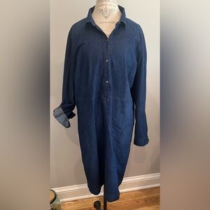 Denim dress - So comfortable and roll sleeves up or down.